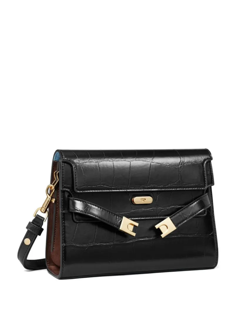 Bags>TORY BURCH Lee Radziwill Croc Embossed Shoulder Bag