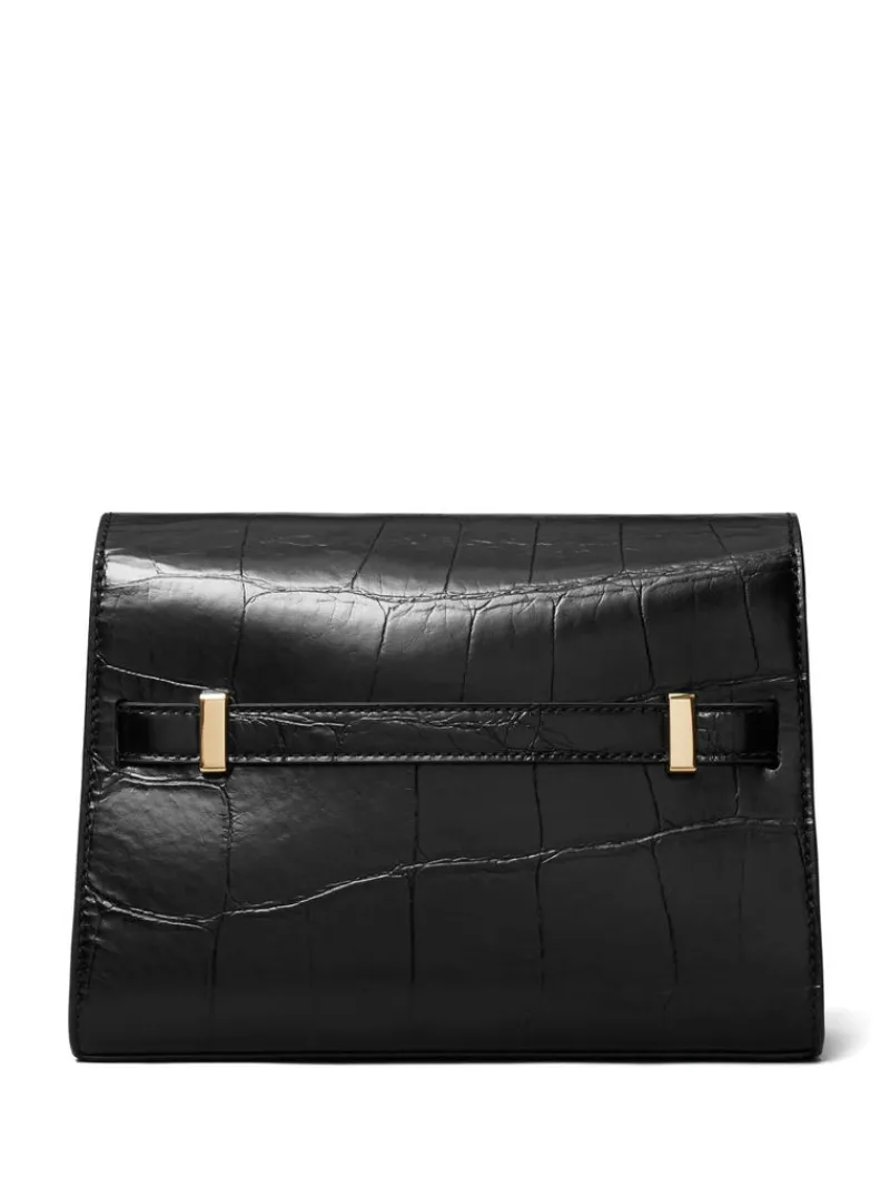 Bags>TORY BURCH Lee Radziwill Croc Embossed Shoulder Bag