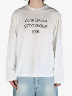 T-shirts | T-shirts>ACNE STUDIOS Logo Long Sleeve Tee