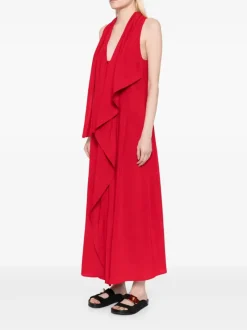 Dresses>YOHJI YAMAMOTO Long Draped Sleeveless Dress