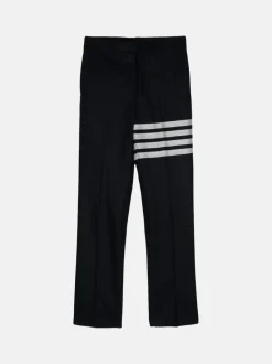 Pants>THOM BROWNE Low Rise Drop Crotch Backstrap Trouser In Engineered 4 Bar Flannel