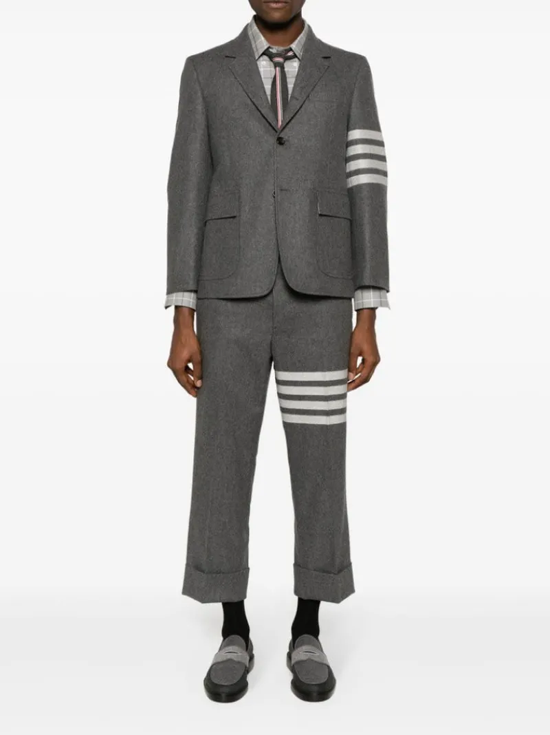 Pants>THOM BROWNE Low Rise Drop Crotch Backstrap Trouser In Engineered 4 Bar Flannel