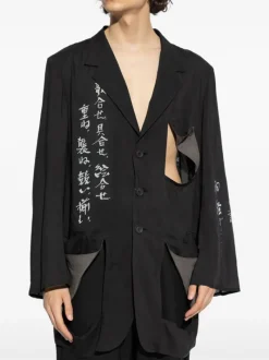 Jackets & Coats | Suits & Blazers>YOHJI YAMAMOTO POUR HOMME Message Printed Jacket