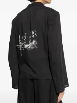 Jackets & Coats | Suits & Blazers>YOHJI YAMAMOTO POUR HOMME Message Printed Jacket