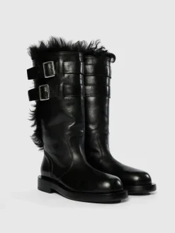 Boots>ANN DEMEULEMEESTER Milan Soft Biker Boots