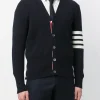 Knitwear>THOM BROWNE Milano Stitch V Neck Cardigan