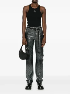 Tops>MARINE SERRE Moon Logo Ribbed Jersey Tank Top
