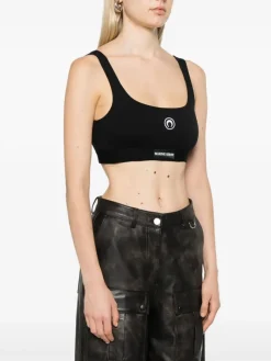 Activewear>MARINE SERRE Moon Logo Sports Bra
