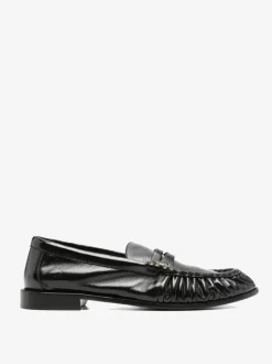 Loafers & Mules>SAINT LAURENT Nappa Sugar/Galv Oro Antico 15 Moc Le Loafer Shoes