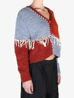 Knitwear>THE ELDER STATESMAN Patchwork Boucle Cardigan