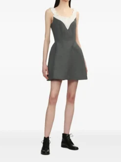 Dresses>SHUSHU/TONG Patchwork Pleated Collar Dress