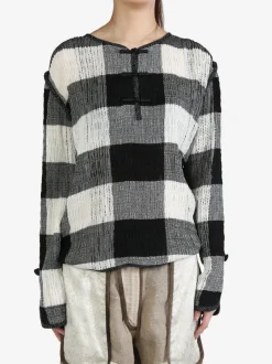 Knitwear | Knitwear>COMMUNS Patterned Plaid Knitted Sweater