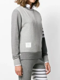 Sweats & Hoodies>THOM BROWNE Pullovee Sweatshirt W/ Engineered 4 Bar In Funmix Classic Loopback