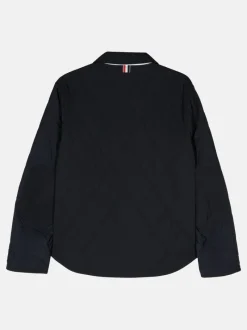 Jackets & Coats>THOM BROWNE Quilted Shirt Jacket Withapplied Pockets
