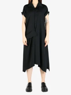 Dresses>YOHJI YAMAMOTO R Draped Shirt Dress