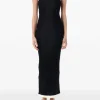 Dresses>JEAN PAUL GAULTIER Ribbed Twisted Double Layer Cotton Sleeveless Dress