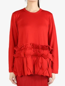 T-shirts | Shirts>COMME DES GARCONS COMME DES GARCONS Ruffled Long Sleeve T-shirt