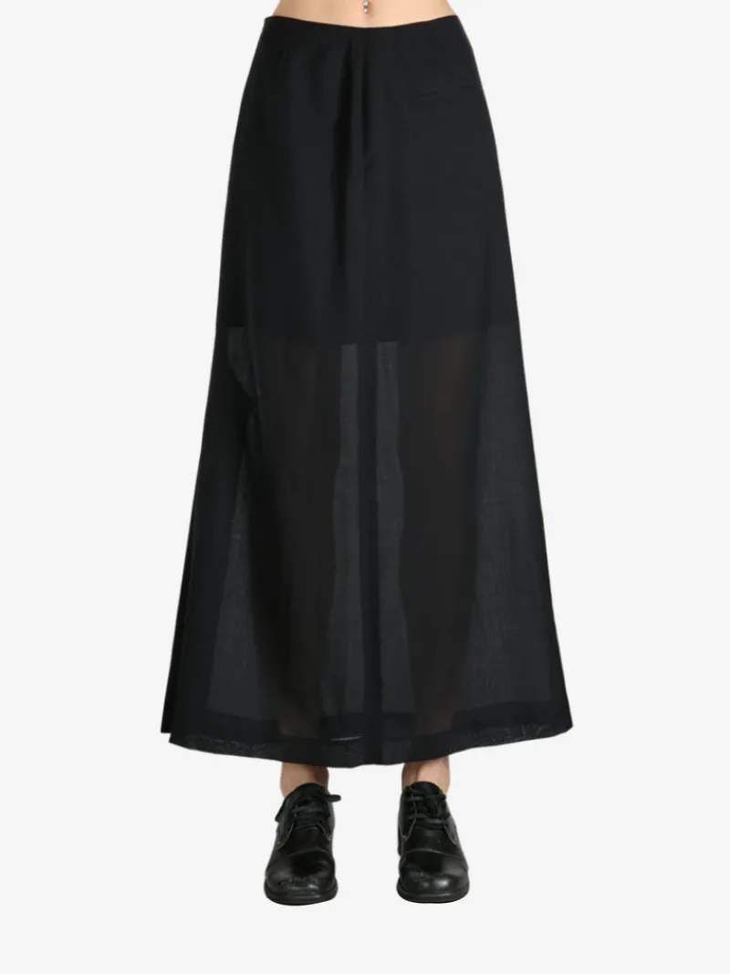 Skirts>AMOMENTO Sheer Maxi Long Skirt