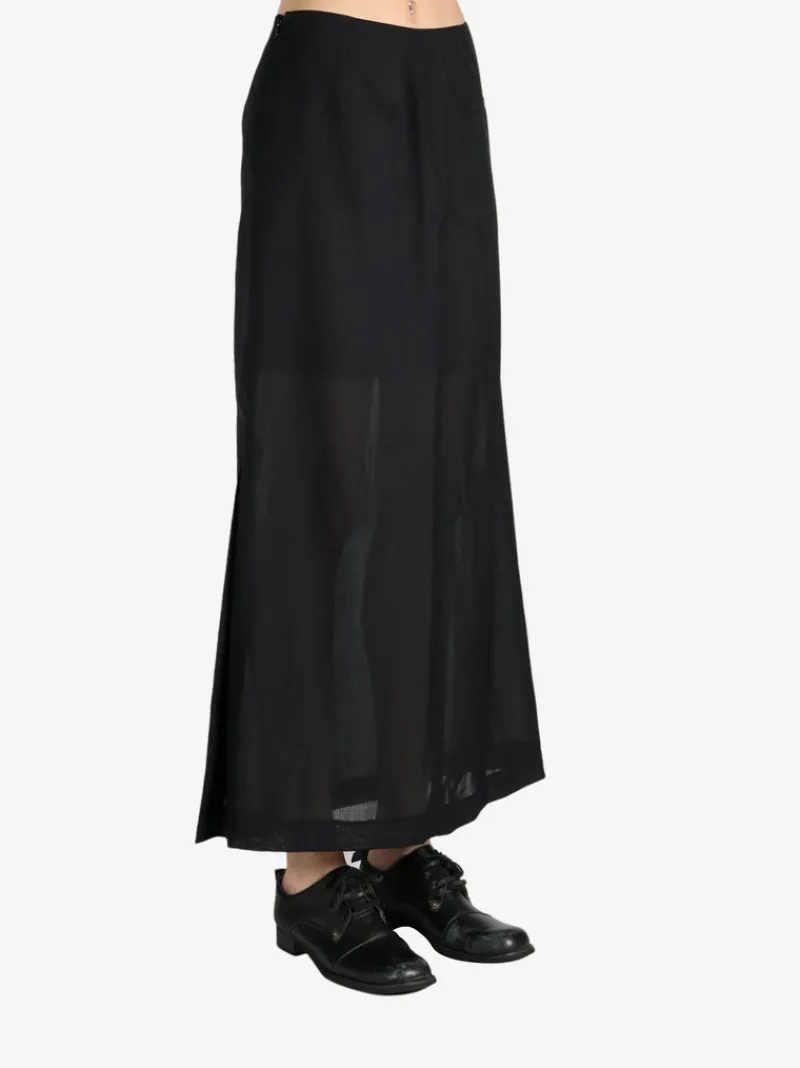 Skirts>AMOMENTO Sheer Maxi Long Skirt