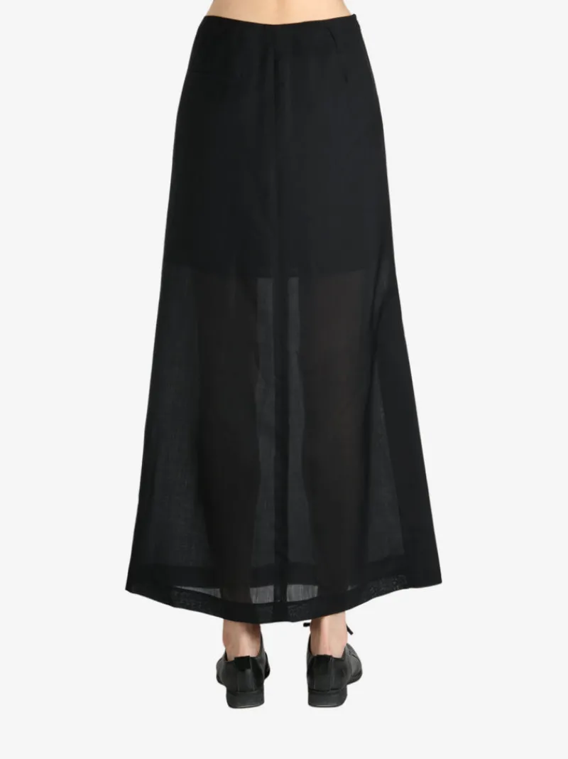 Skirts>AMOMENTO Sheer Maxi Long Skirt