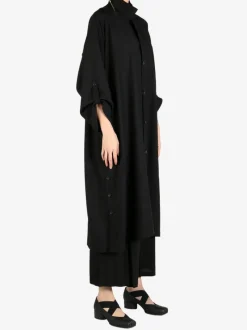 Jackets & Coats>YOHJI YAMAMOTO Side Gather Detail Coat