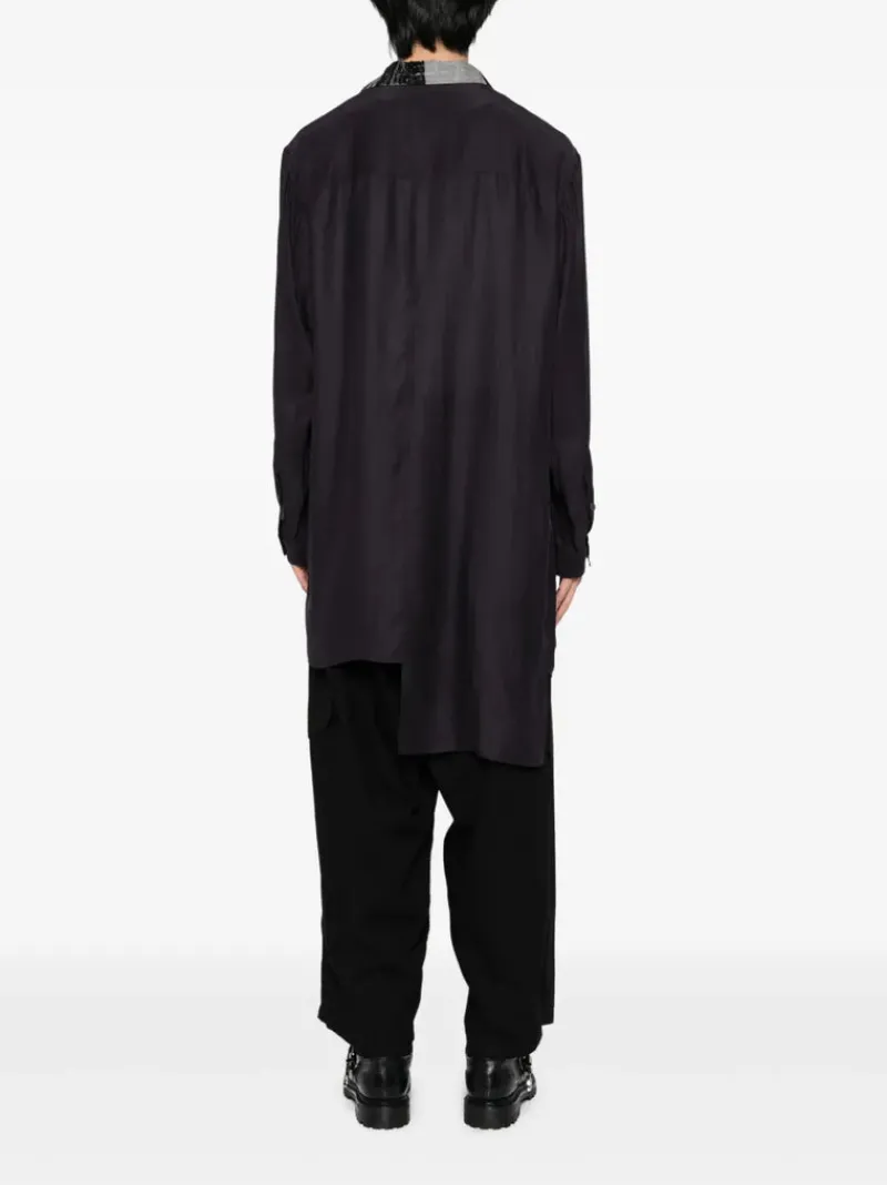 Shirts>YOHJI YAMAMOTO POUR HOMME Silk Asymetrical Button Up Blouse