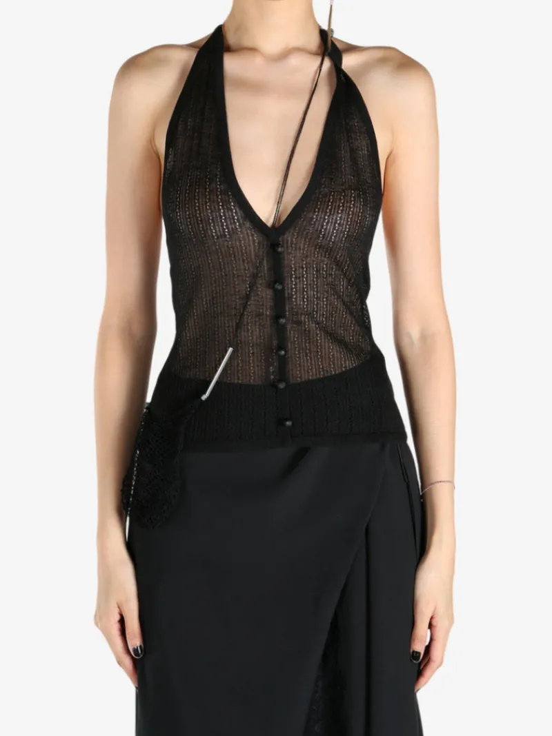 Tops>HYEIN SEO Silk Knit W/ MIni Bag Top