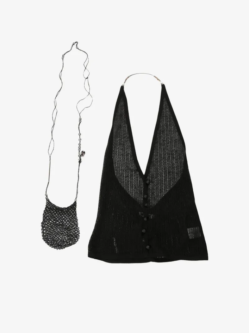 Tops>HYEIN SEO Silk Knit W/ MIni Bag Top