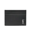 Small Accessories>SAINT LAURENT Silver Logo Card Wallet