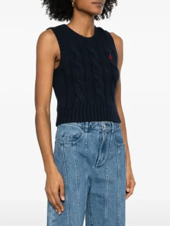 Knitwear>POLO RALPH LAUREN Sleeveless Cable-Knit Sweater