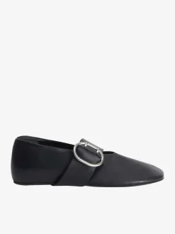 Flats>JIL SANDER Soft Leather Mary Jane Ballerina Flat