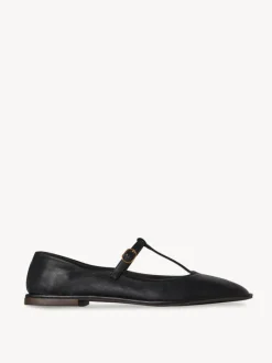 Flats>THE ROW Square T-Strap Shoes