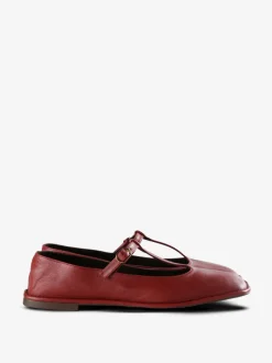Flats>THE ROW Square T-Strap Shoes