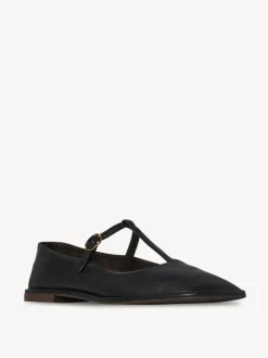 Flats>THE ROW Square T-Strap Shoes