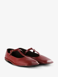 Flats>THE ROW Square T-Strap Shoes