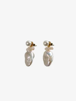 Jewelry>SIMONE ROCHA Stacked Baroque Pearl Stud Earrings