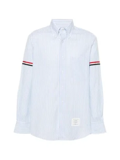 Shirts>THOM BROWNE Straight Fit BD PC L/S W/GG Armband Stripe Madras Shirt