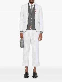 Shirts>THOM BROWNE Straight Fit BD PC L/S W/GG Armband Stripe Madras Shirt