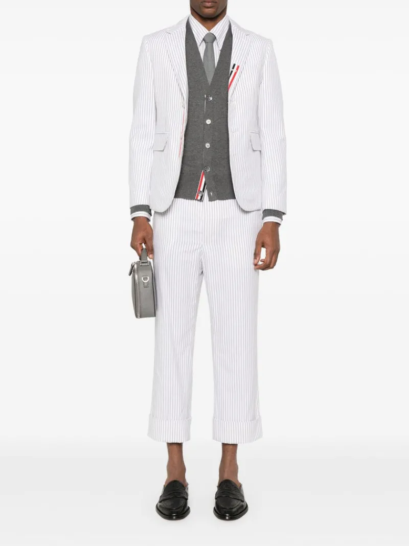 Shirts>THOM BROWNE Straight Fit BD PC L/S W/GG Armband Stripe Madras Shirt
