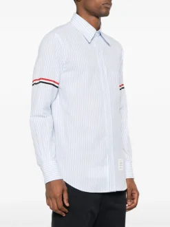 Shirts>THOM BROWNE Straight Fit BD PC L/S W/GG Armband Stripe Madras Shirt