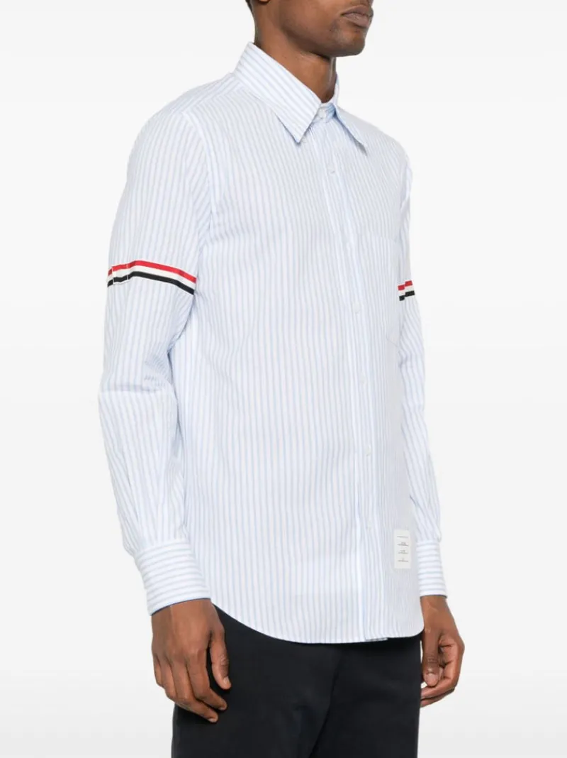 Shirts>THOM BROWNE Straight Fit BD PC L/S W/GG Armband Stripe Madras Shirt