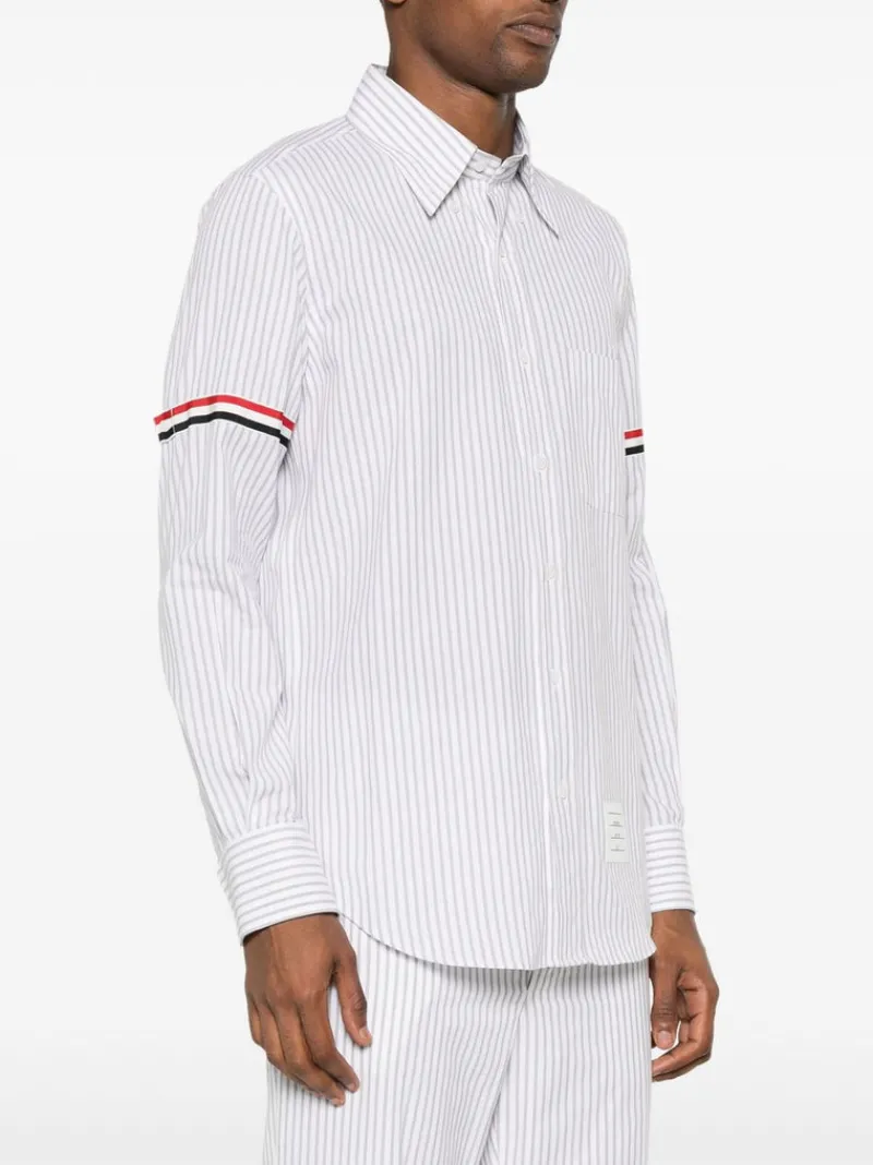 Shirts>THOM BROWNE Straight Fit BD PC L/S W/GG Armband Stripe Madras Shirt