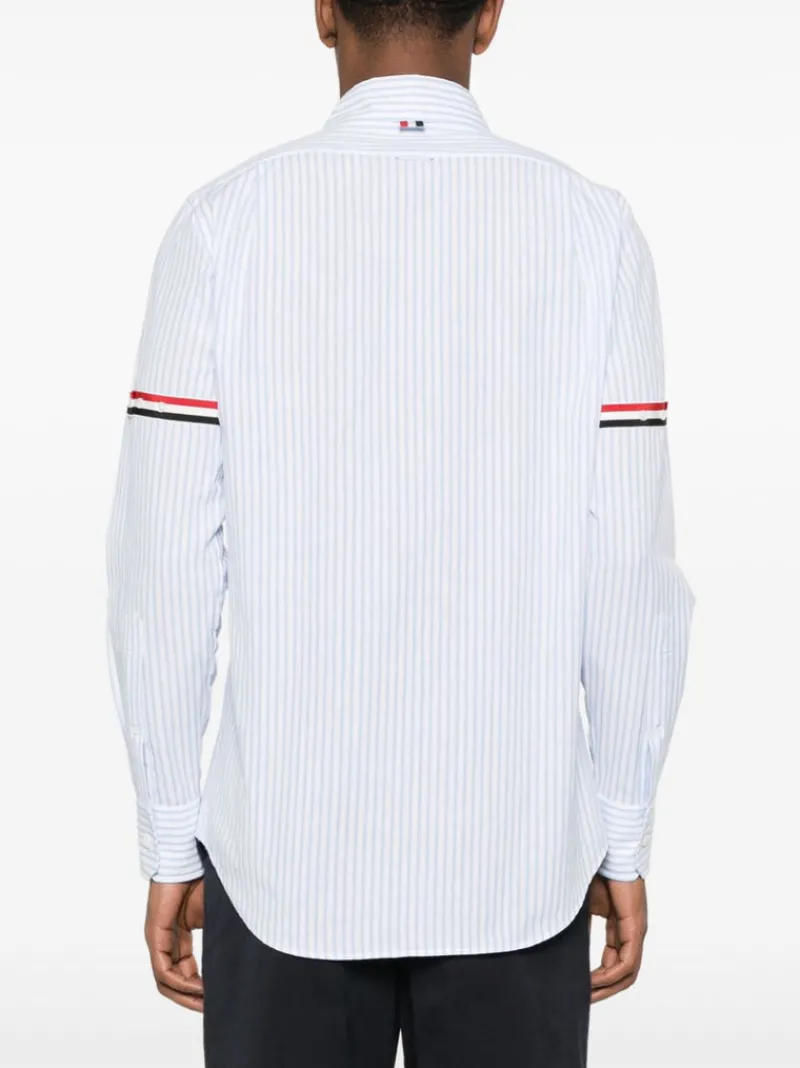 Shirts>THOM BROWNE Straight Fit BD PC L/S W/GG Armband Stripe Madras Shirt