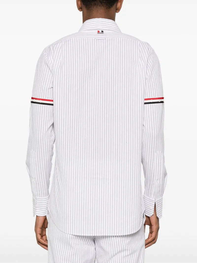 Shirts>THOM BROWNE Straight Fit BD PC L/S W/GG Armband Stripe Madras Shirt