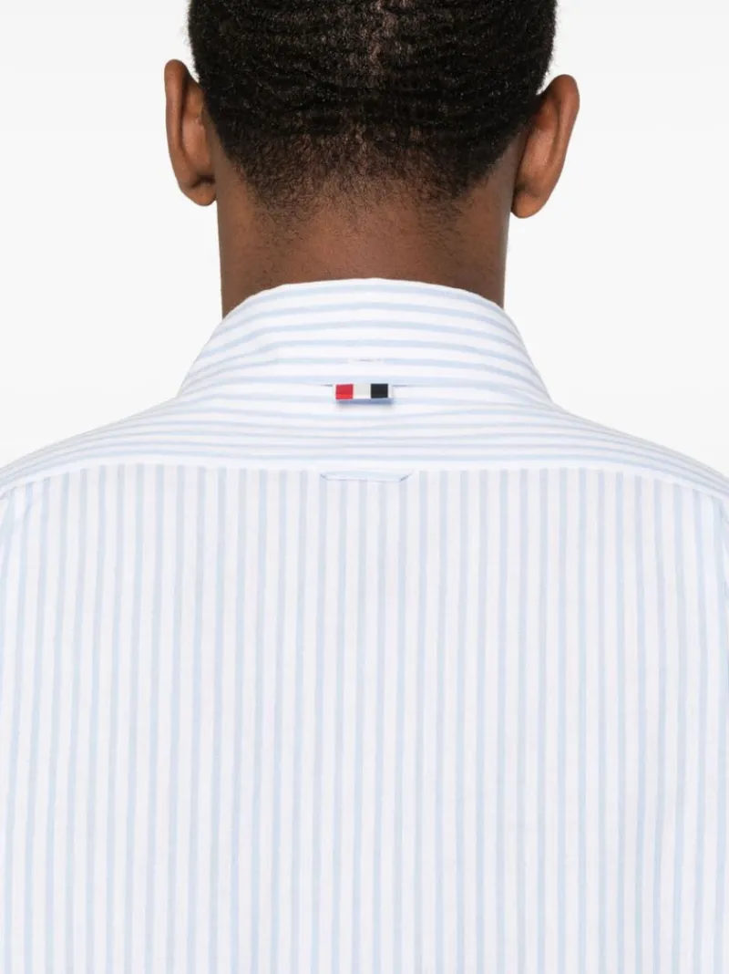 Shirts>THOM BROWNE Straight Fit BD PC L/S W/GG Armband Stripe Madras Shirt