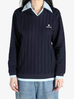 Knitwear>SHUSHU/TONG Striped Knitted Long Sleeved Top