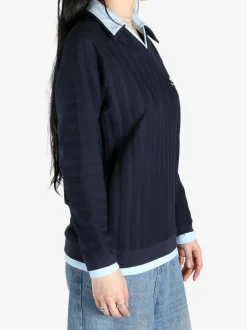 Knitwear>SHUSHU/TONG Striped Knitted Long Sleeved Top