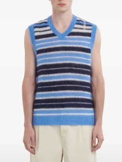 Knitwear>MARNI Striped V-Neck Sweater Vest