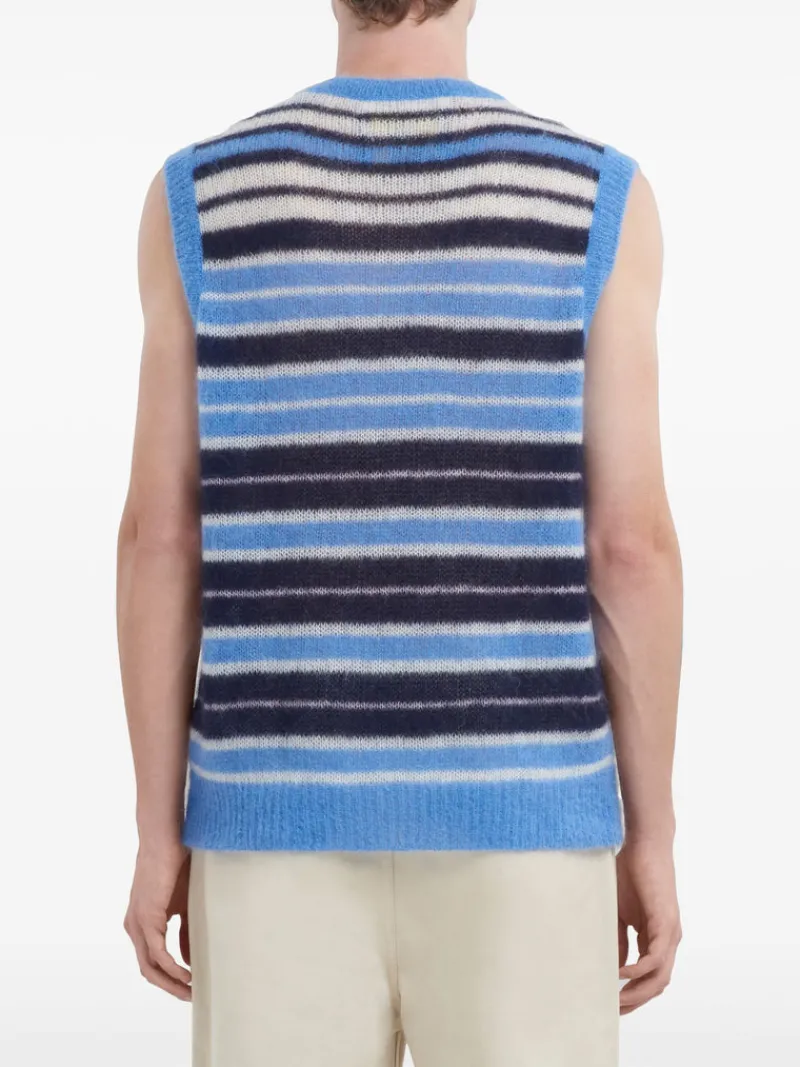 Knitwear>MARNI Striped V-Neck Sweater Vest