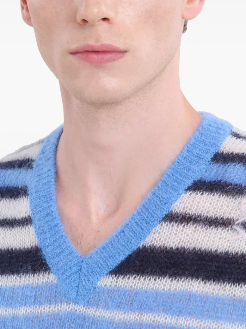 Knitwear>MARNI Striped V-Neck Sweater Vest